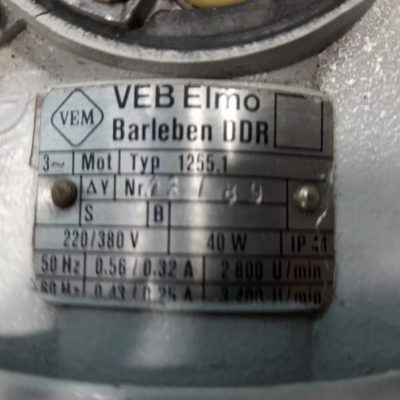 VEB Elektromotorenbau Gleichstrommotor MFD r 100.2-F02 + VEB Elmo Typ 1255.1