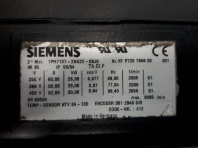 Siemens Servomotor 1PH7137-2NG22-0BJ0