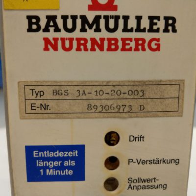 Baumüller Vorschubregler BGS3-A-10-20-003