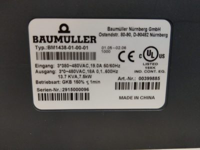 Baumüller Frequenzumrichter BM1438-01-00-01