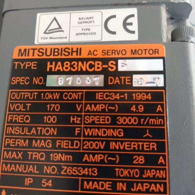 Mitsubishi Servomotor HA83NCB-SS