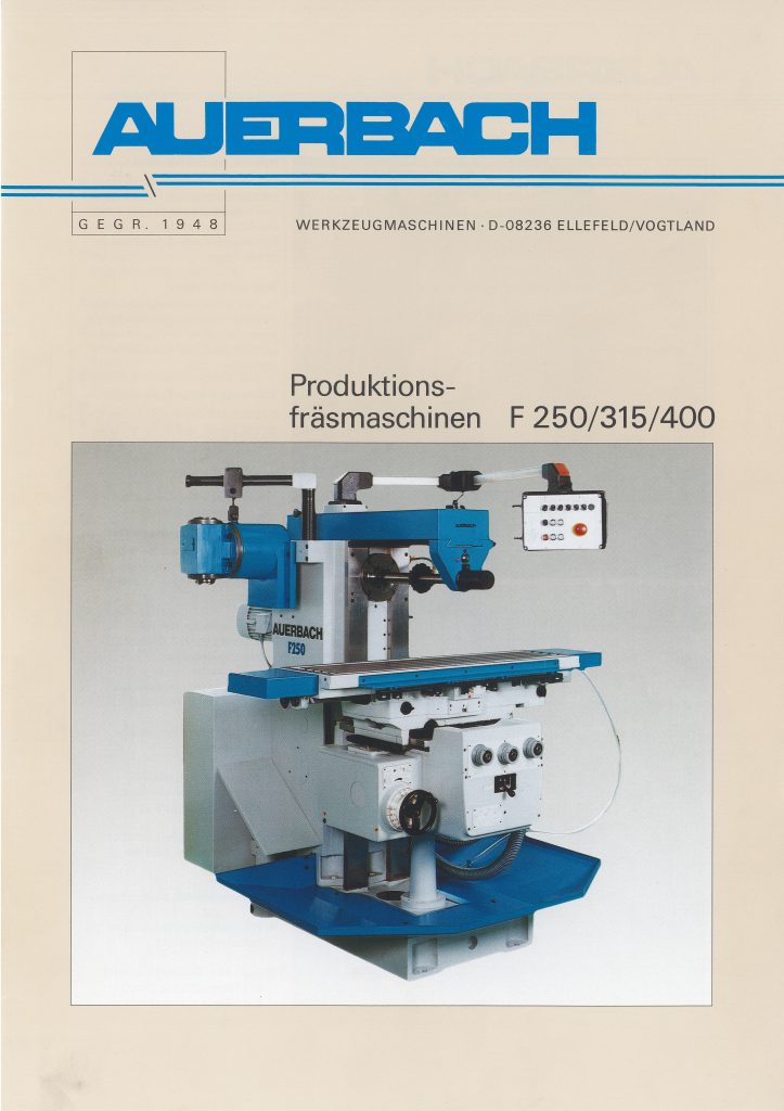 Universal-Konsol-Fräsmaschine AUERBACH F315 Bedienanleitung als Download