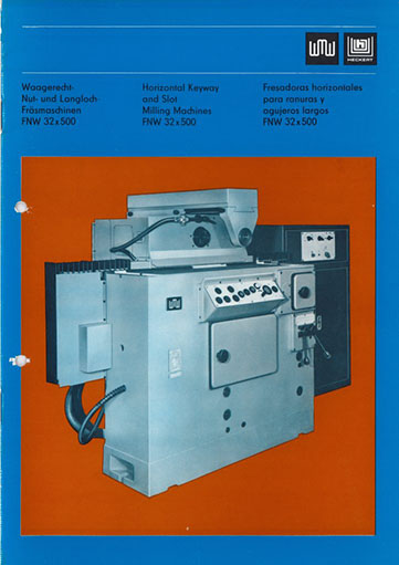 Waagerecht Nut- und Langlochfräsmaschine AUERBACH WMW Fritz Heckert FNW 32×500 und 32×800 Bedienanleitung als Download